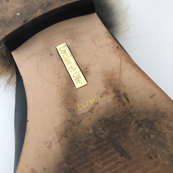 Louise Et Cie Dugan II Genuine Rabbit Fur penny loafer Mules - Picture 11 of 11